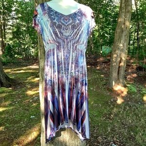 ONE WORLD Multicolor Paisley Midi Dress